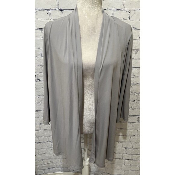 Susan Graver Sweaters - Susan Graver QVC Women’s Stretch Open Gray Long Sleeve Cardigan Size Large